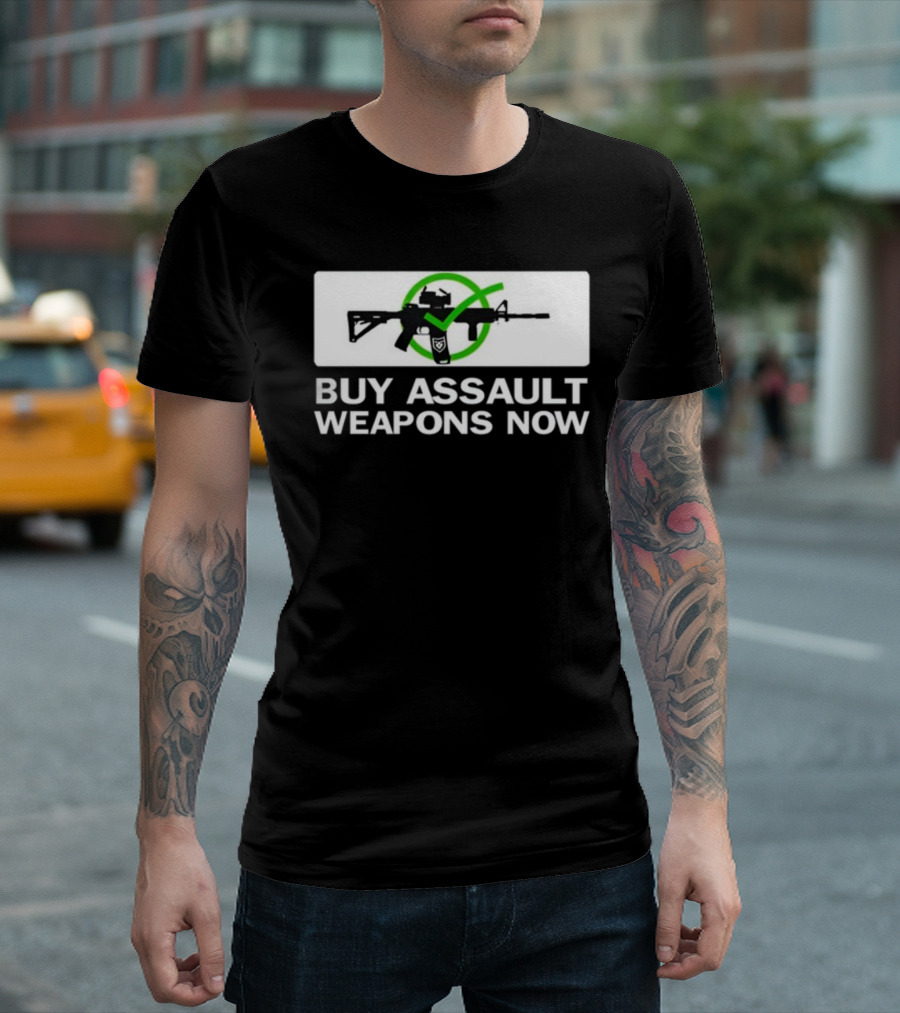 Buy Assault Weapons Now Green Circle Crossed Rifle Patchops Version 1 T-Shirt