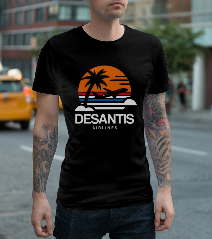Prison Mitch DeSantis Airlines Midnightmitch Sunset Palm Plane T-Shirt