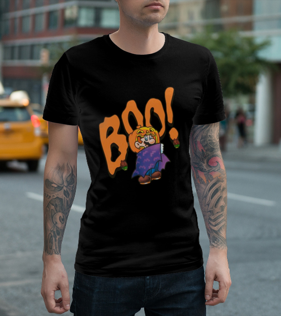 Nintendo NY Super Mario Boo Halloween Pumpkin Ghost Mario T-Shirt