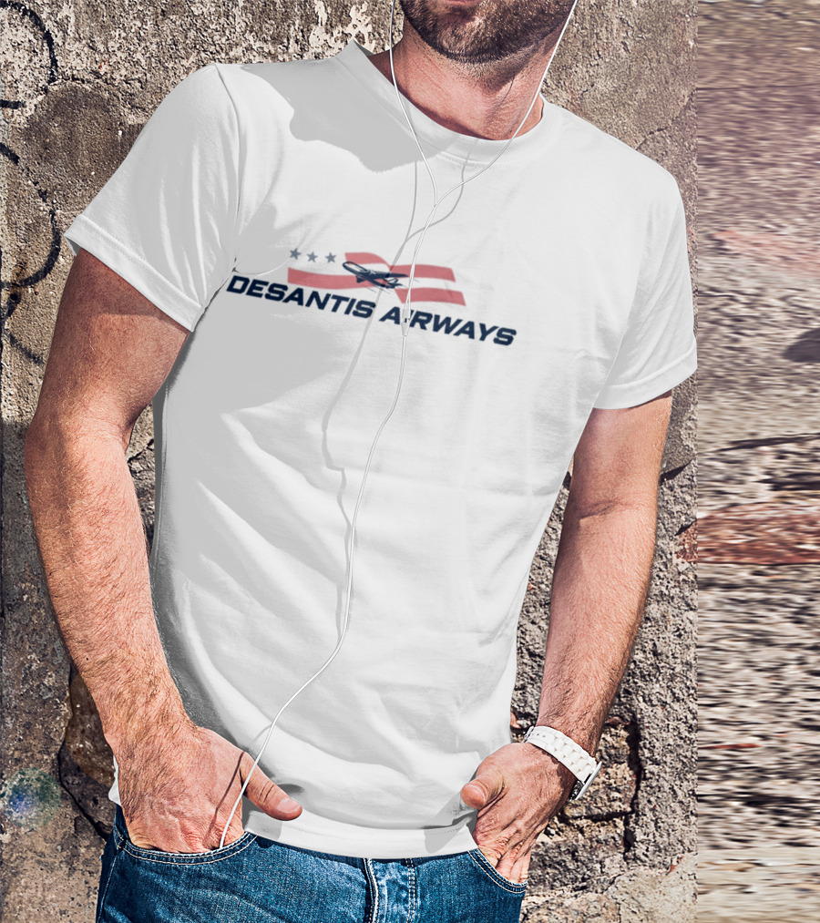 Desantis Airways Plane Stars American Flag Stripes T-Shirt