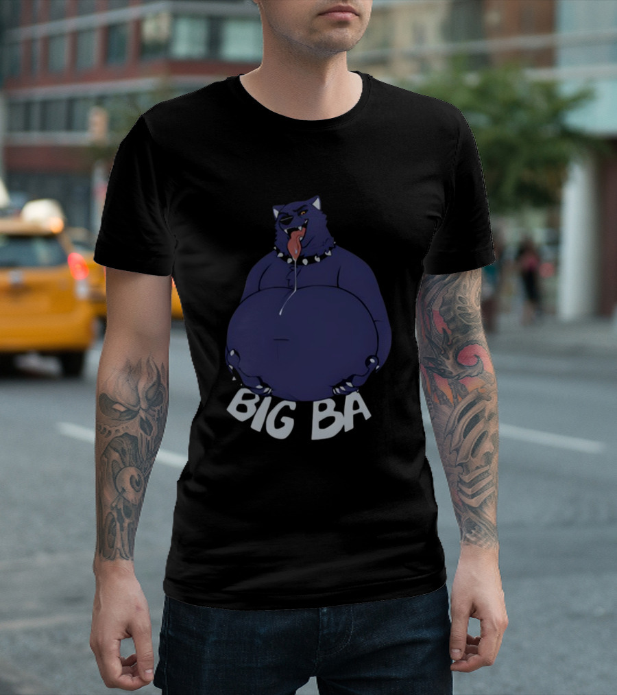 Slosh Dog Big Bad Wolf Character With Black Collar T-Shirt