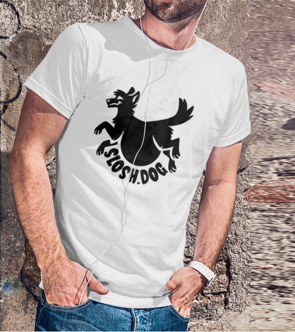 Slosh.Dog Logo Launch Day Sloshdog Playful Canine T-Shirt