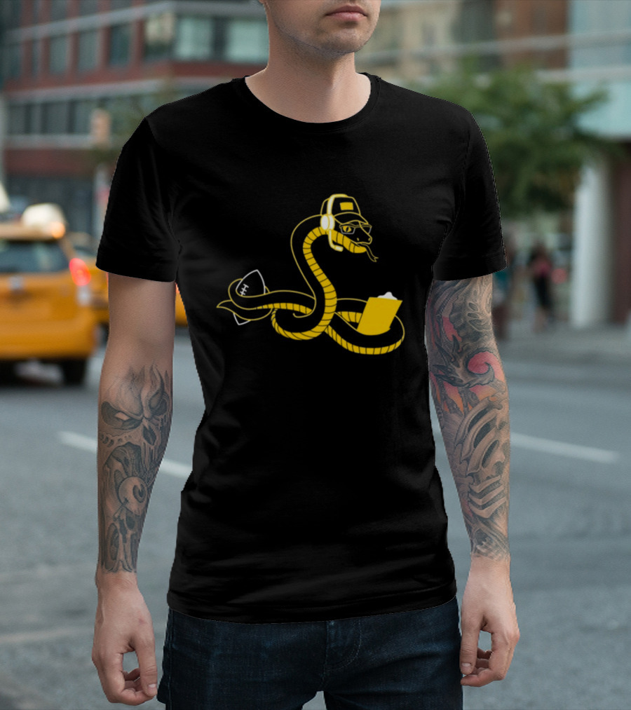 Boagh Constrictor Football Coach Snake with Helmet and Playbook T-Shirt