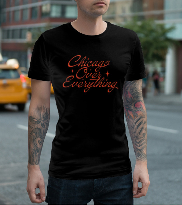 Chicago Over Everything Retro Script T-Shirt