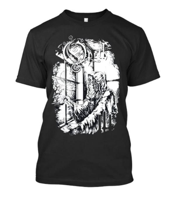 Opet Hooded Figure At Gothic Windowpane T-Shirt