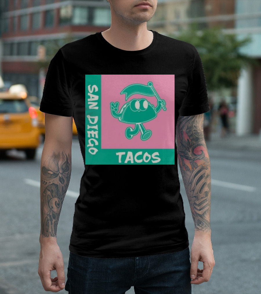 SAN DIEGO TACOS CARTOON FLAG T-Shirt