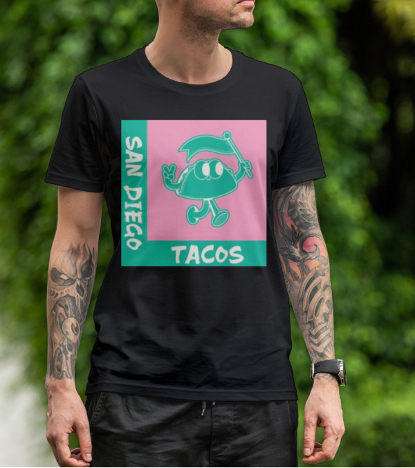 SAN DIEGO TACOS CARTOON FLAG T-Shirt