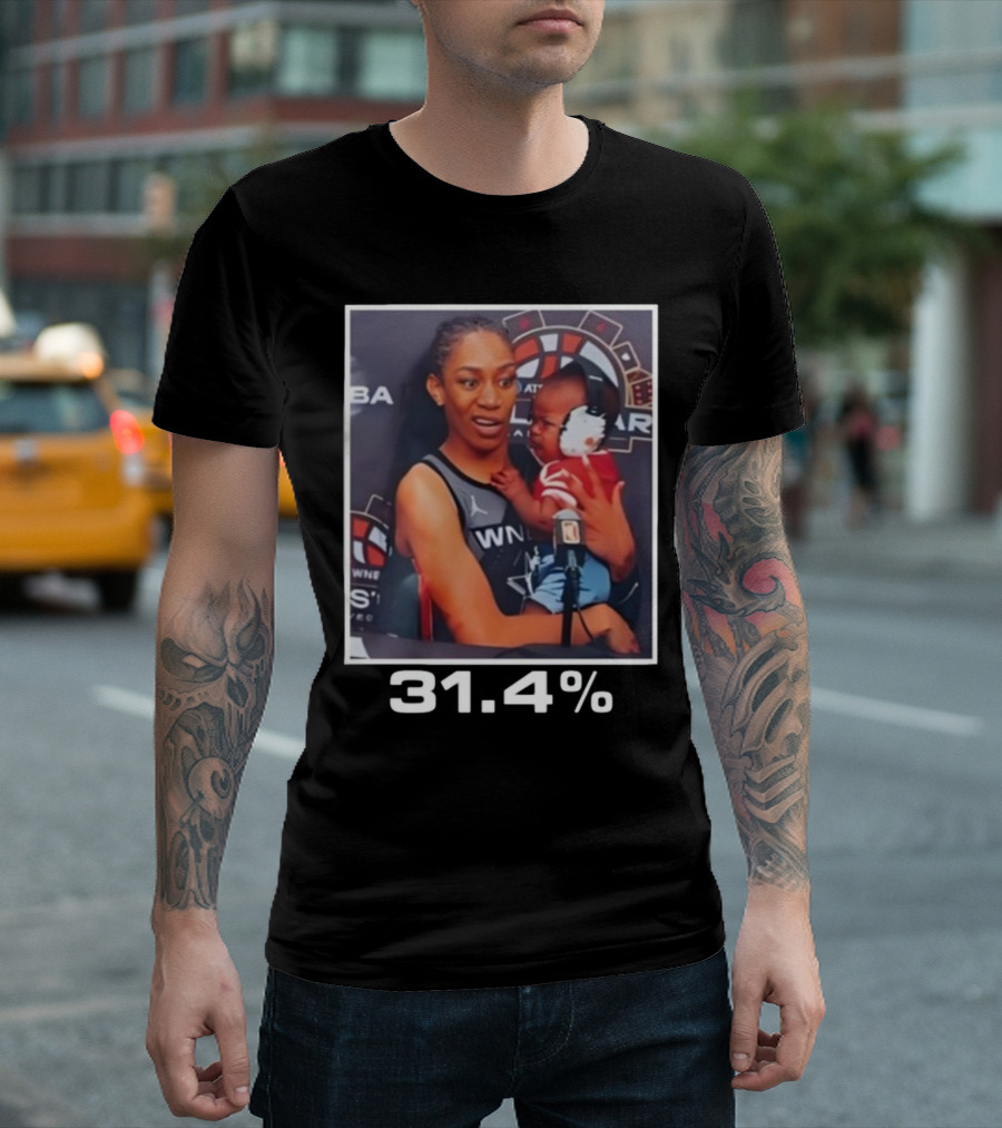 WNBA A’ja Wilson Holding Baby with 31.4% T-Shirt