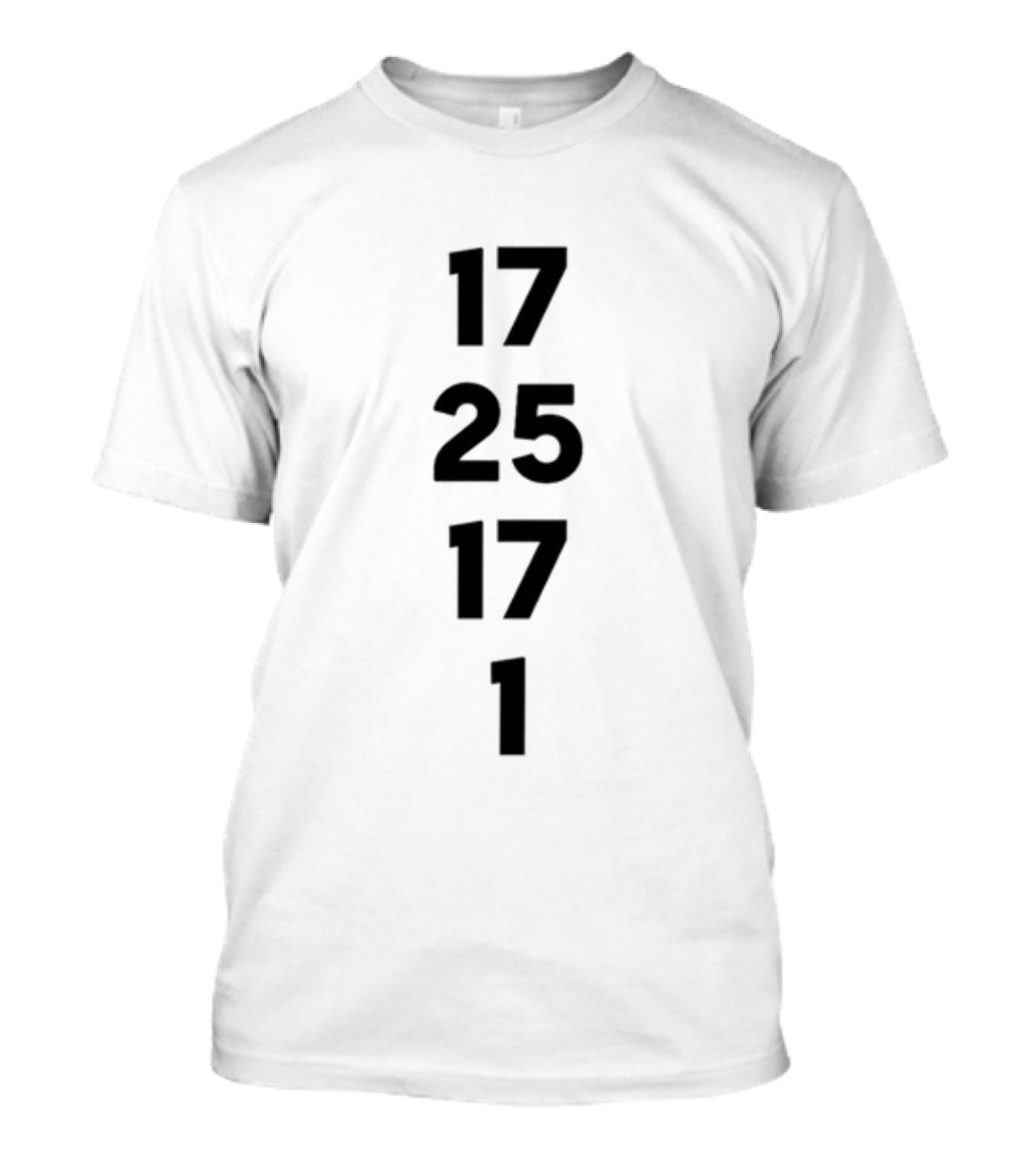 Back To Back 17 25 17 1 Championships Typography Numbers T-Shirt