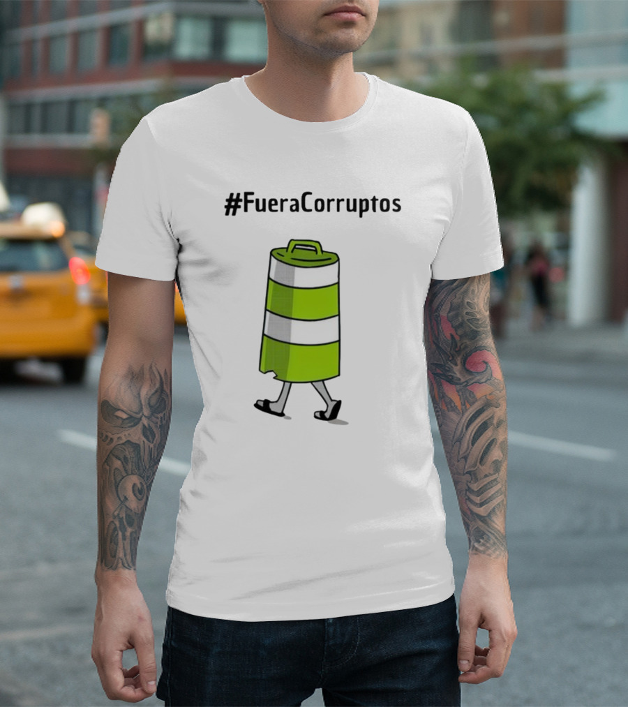 FueraCorruptos Paola Hurtado Walking Traffic Cone сartoon T-Shirt