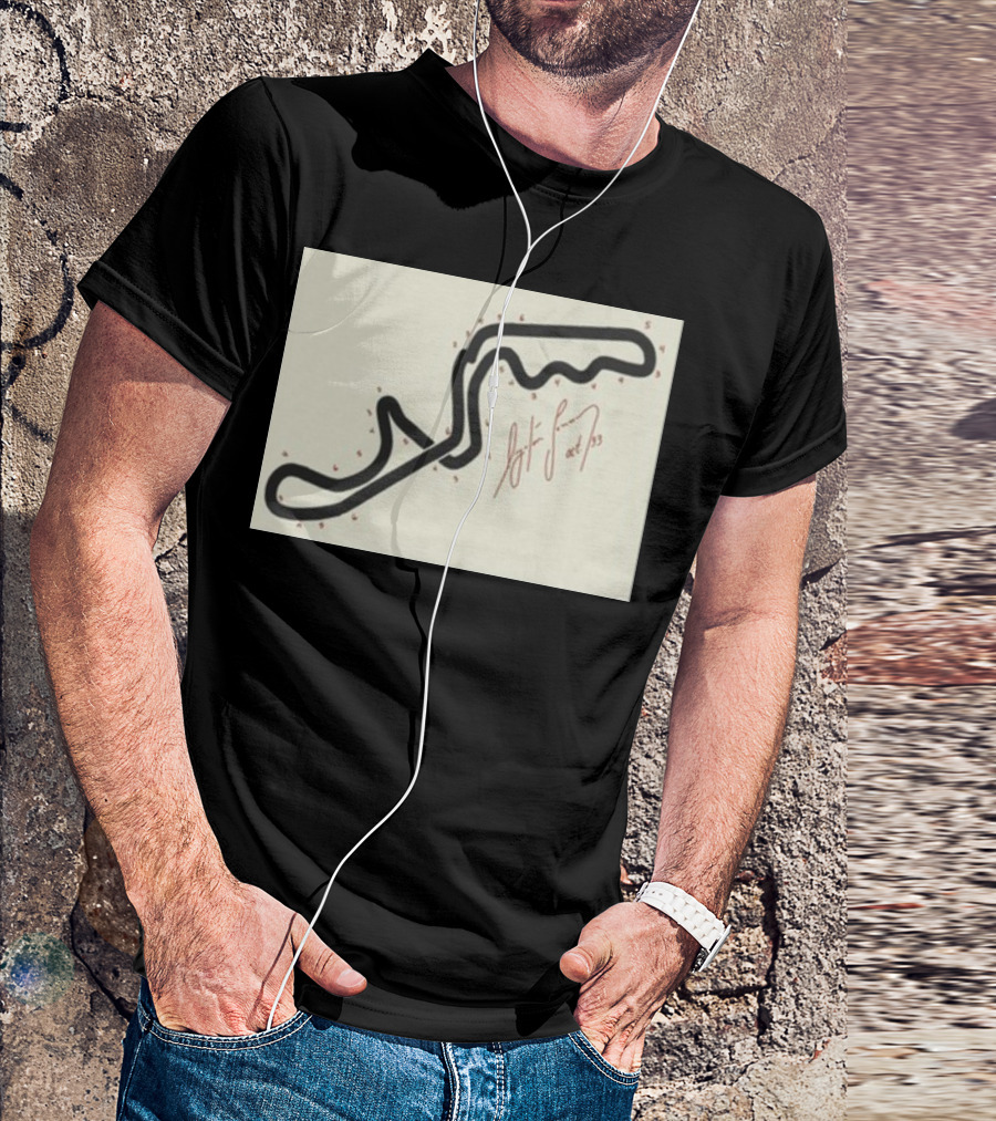 Ayrton Senna Hand-Drawn Suzuka GP 1993 Circuit Map Autograph T-Shirt