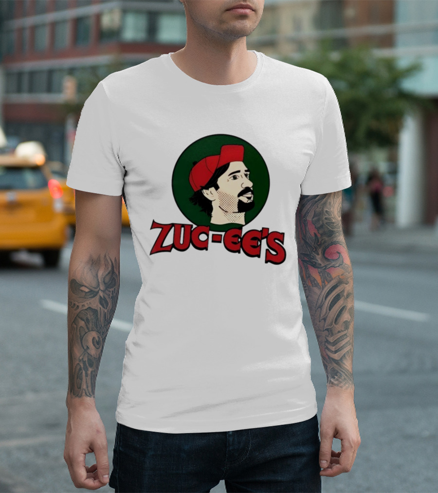 10K Takes Zuc-Ee's Retro Illustration Red Cap Green Circle T-Shirt