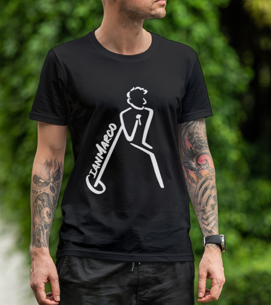 Gianmarco Leaning In GianMarco Microphone Icon Outline T-Shirt