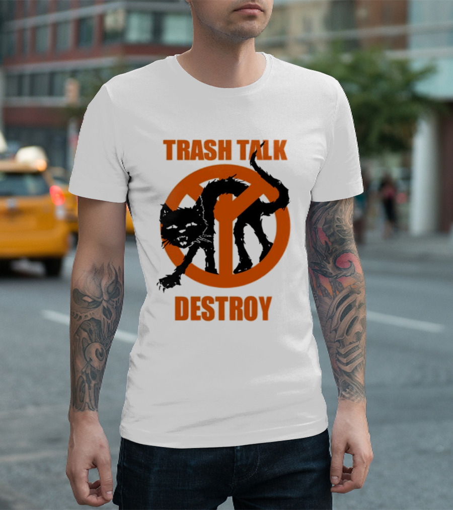 Trash Talk Destroy Cat Peace T-Shirt