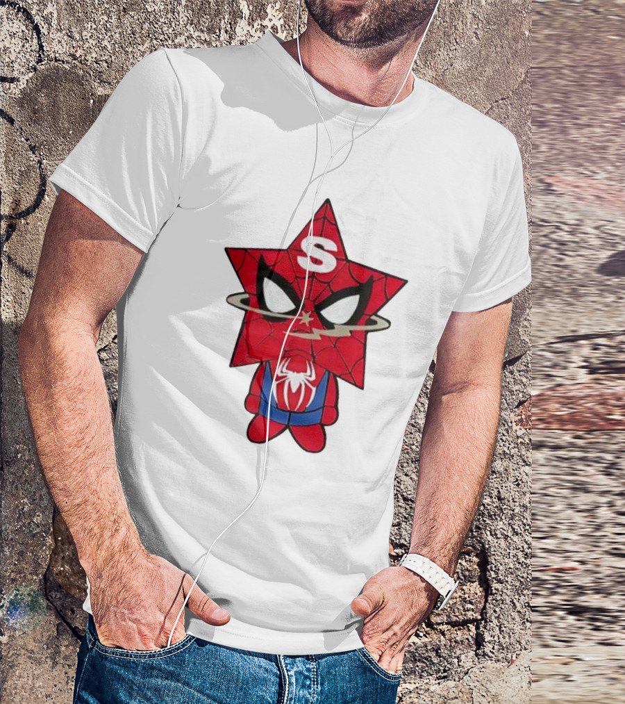Star Character With Superhero Web Icon And Red Suit T-Shirt