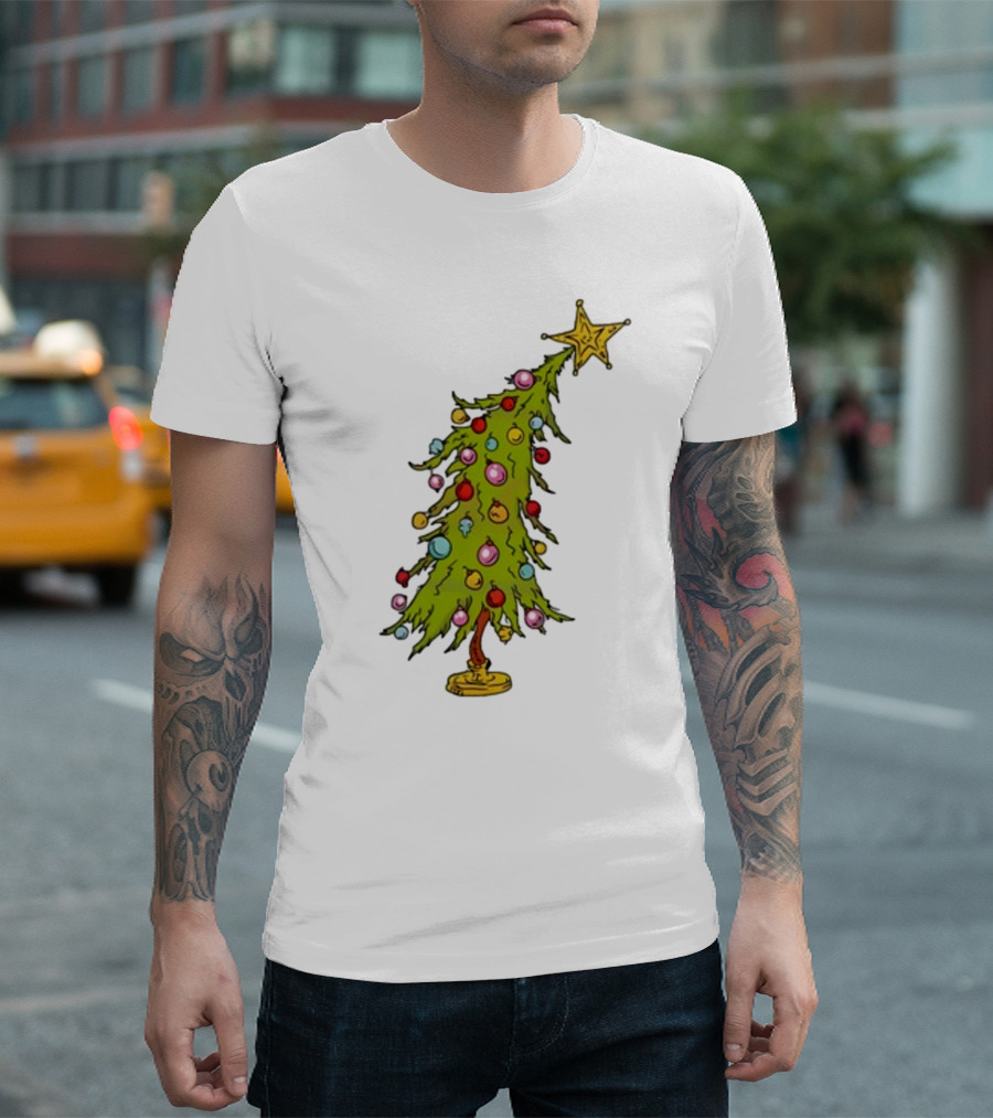 Whimsical Whoville Christmas Tree with Colorful Ornaments and Star Topper T-Shirt
