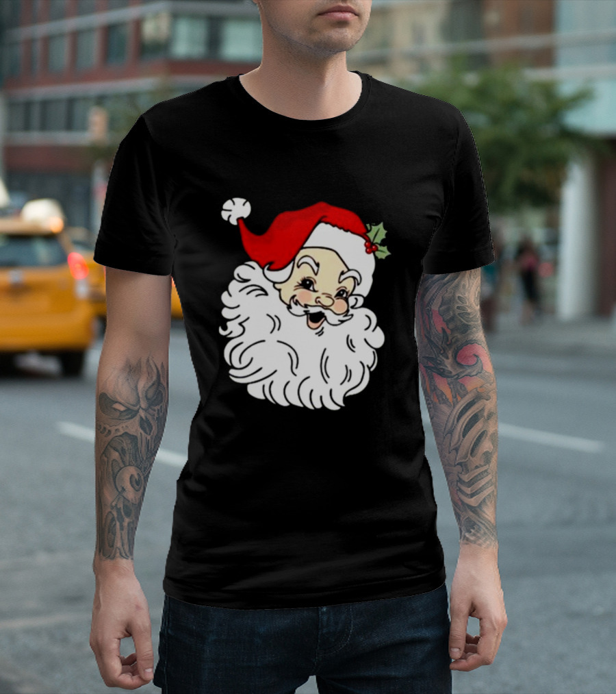 Retro Santa Christmas Holly Jolly Icon 3 4 T-Shirt