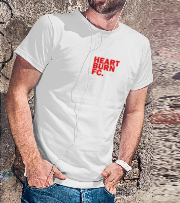 Redmancdesigns Heartburn FC Bold Red Text Minimalist T-Shirt