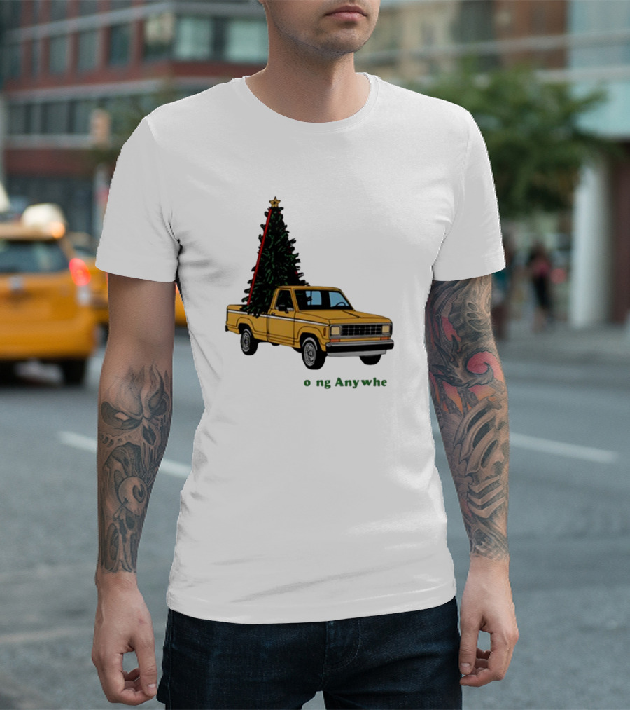 Yellow Truck With Christmas Tree Going Anywhere T-Shirt