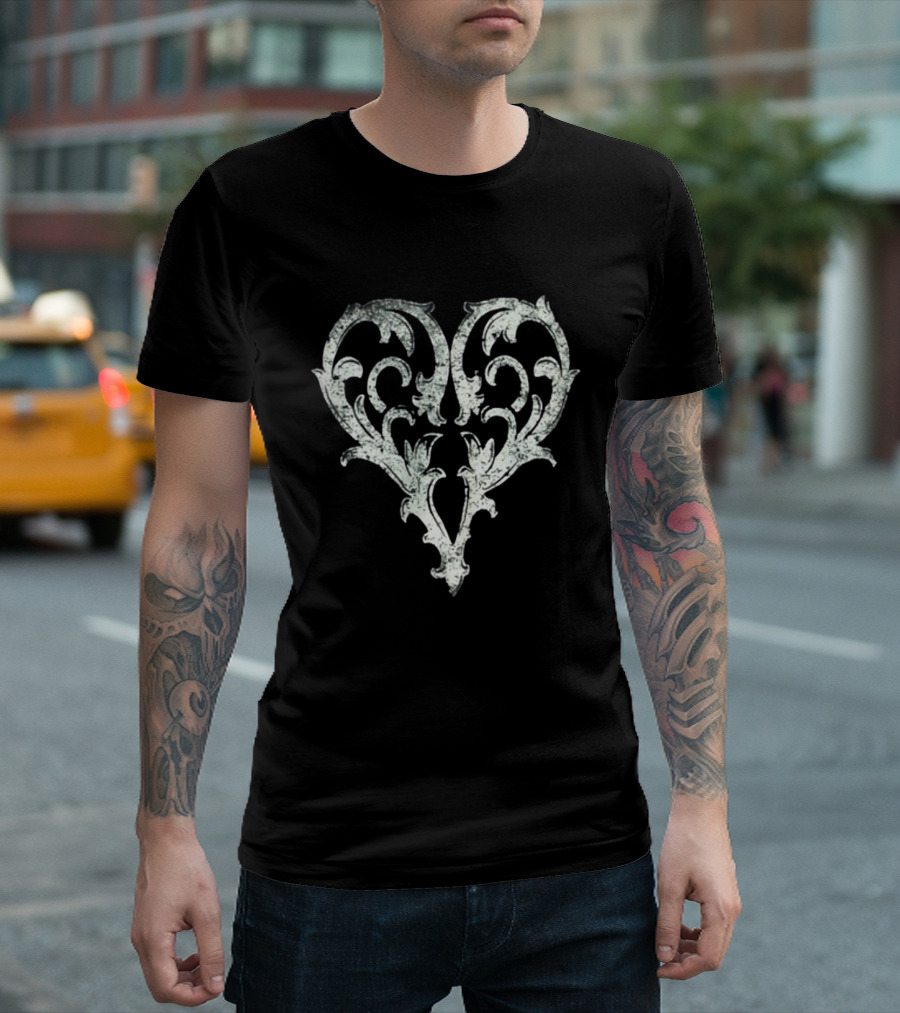 Ricky Olson Grunge Ornate Heart T-Shirt