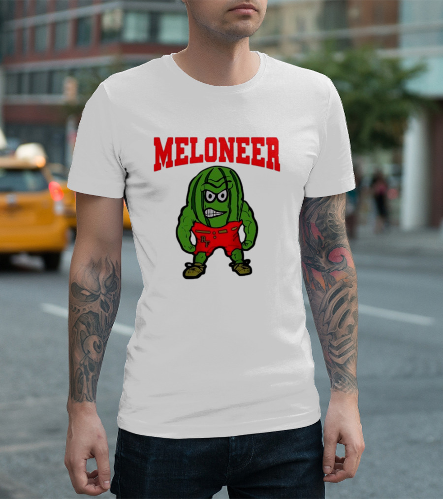 Rocky Ford Meloneer RF Mascot Watermelon Character T-Shirt