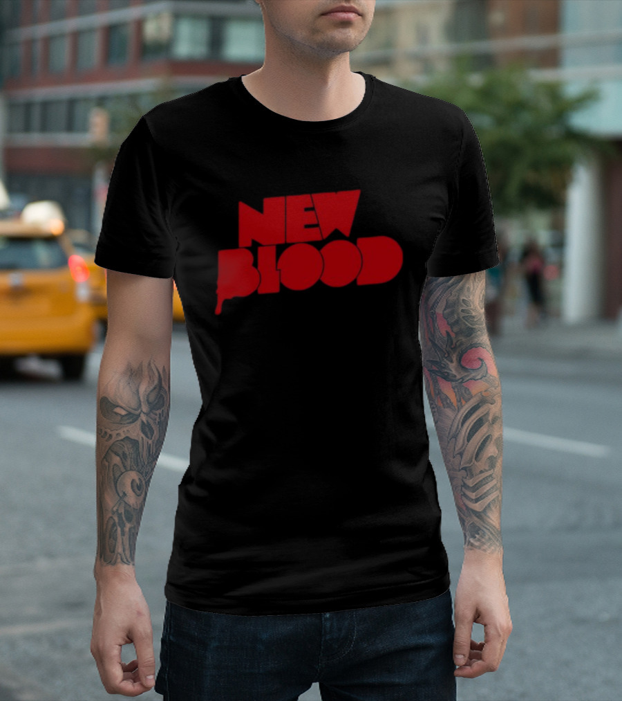 New Blood Dripping Lettering T-Shirt