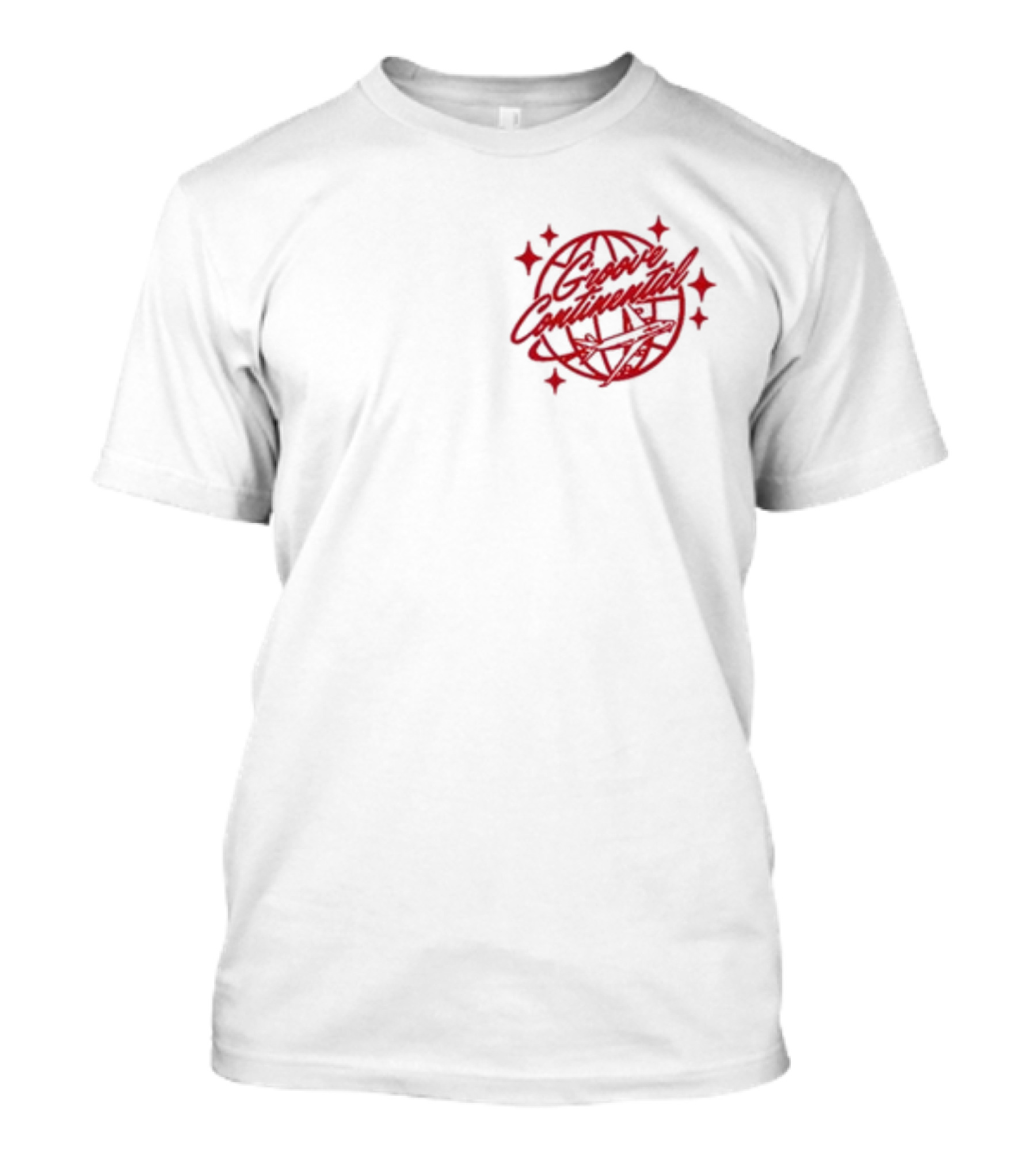 Yung Bae Groove Continental Red Globe Graphic With Stars T-Shirt