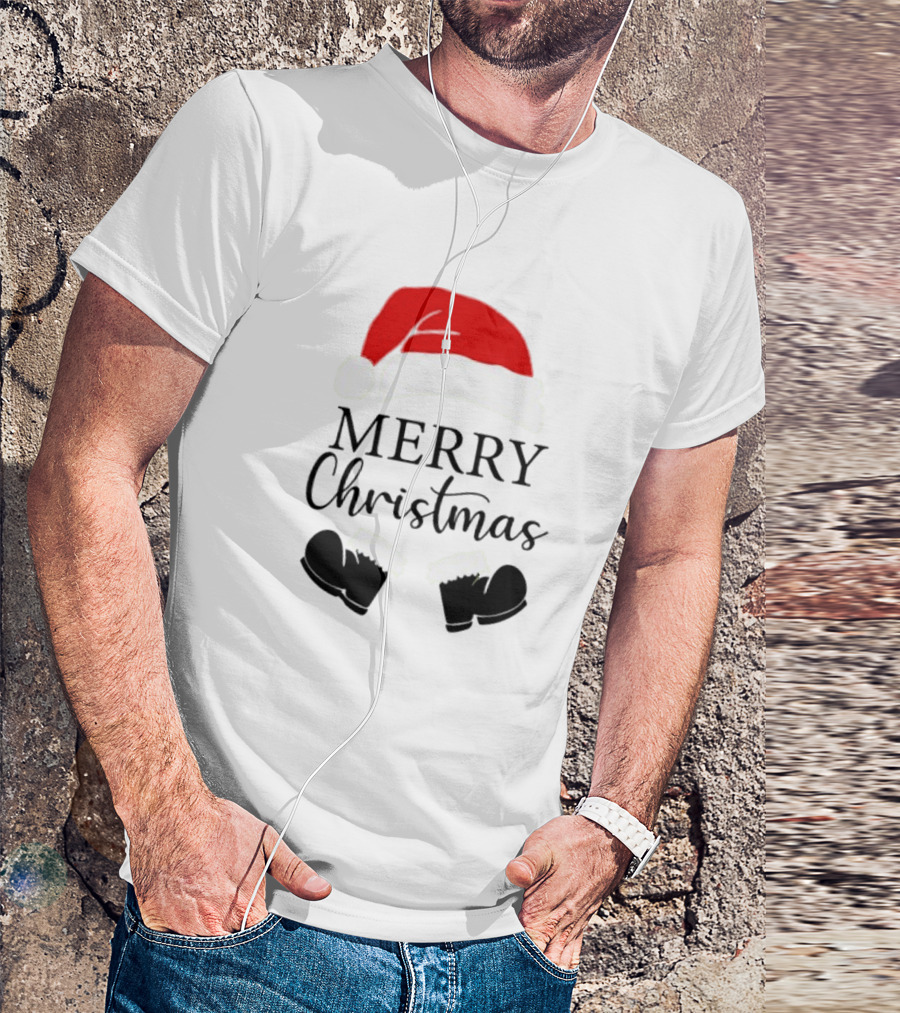 Merry Christmas Santa Hat And Boots Svg T-Shirt