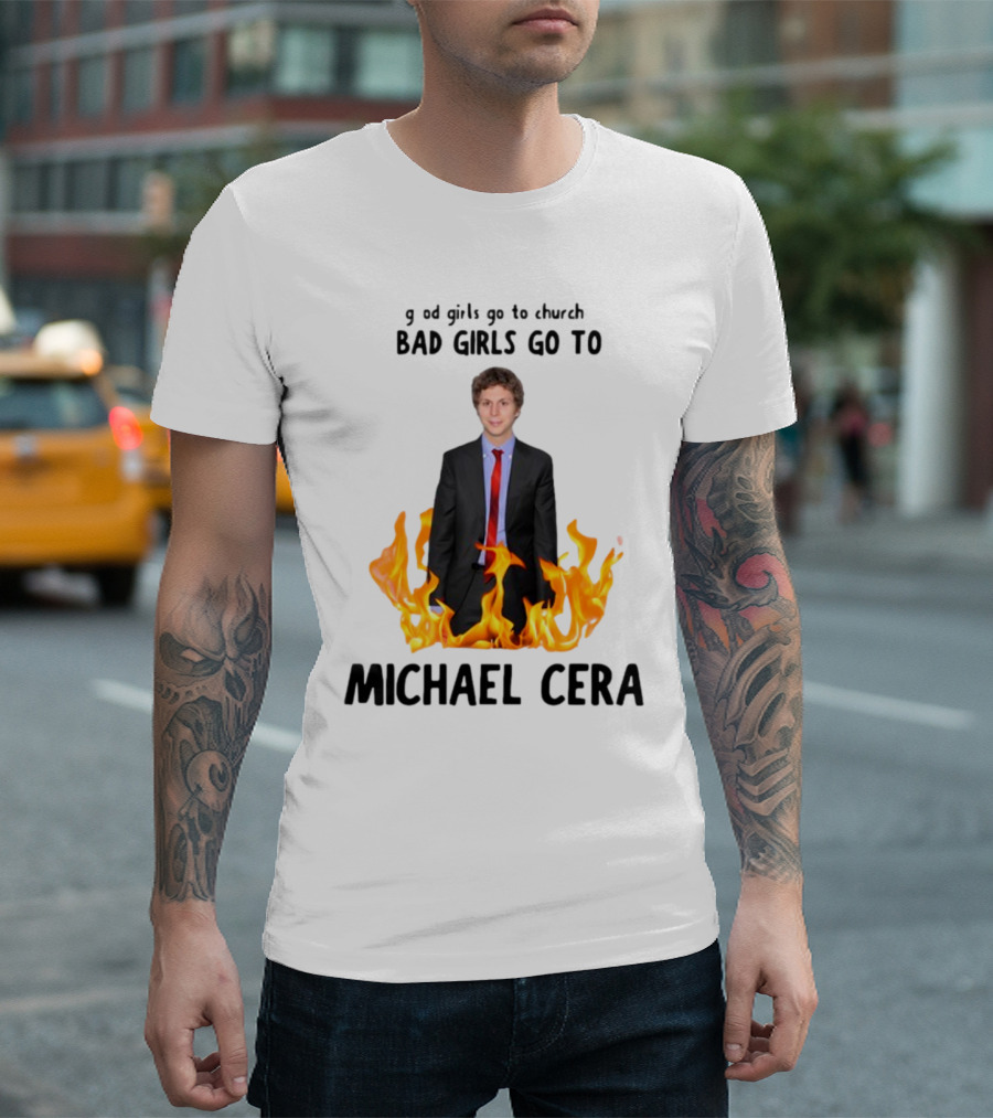 Bad Girls Go to Michael Cera Flame Suit T-Shirt