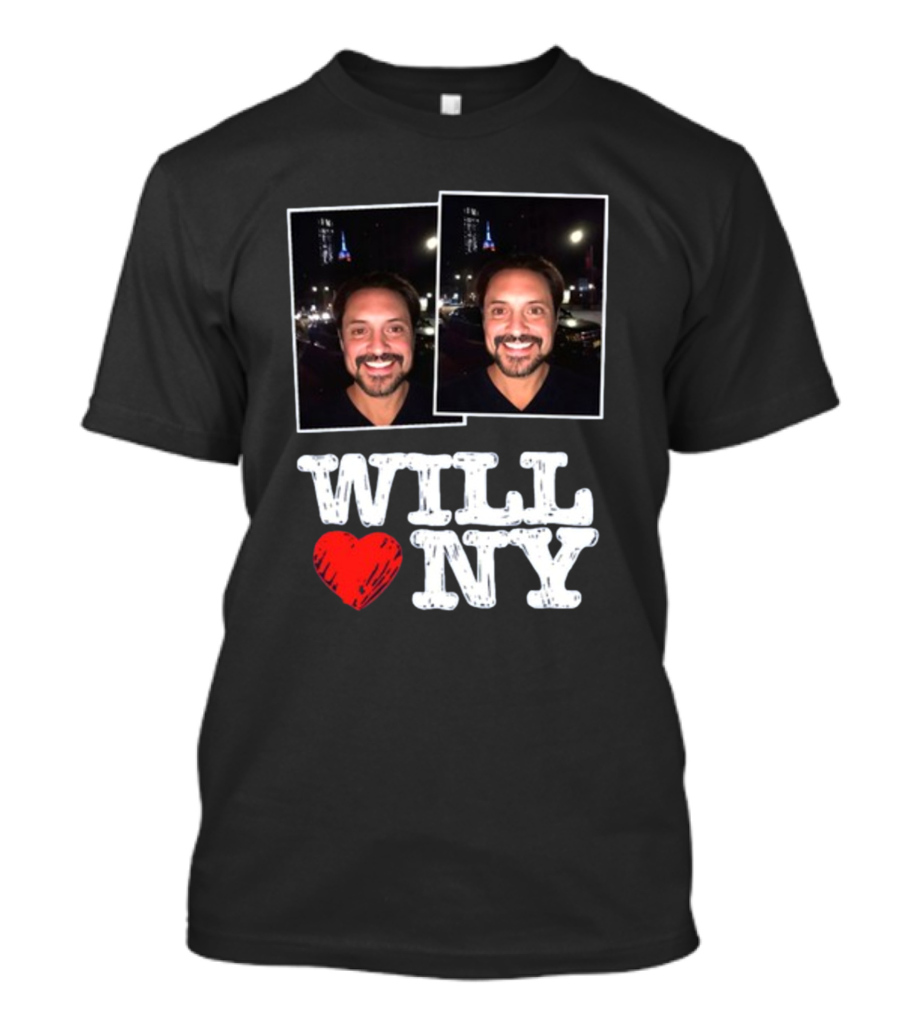 WILL ❤️ NY Two Smiling Faces Night Cityscape T-Shirt