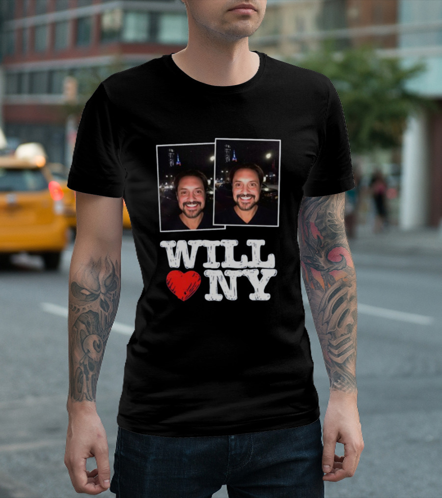 WILL ❤️ NY Two Smiling Faces Night Cityscape T-Shirt
