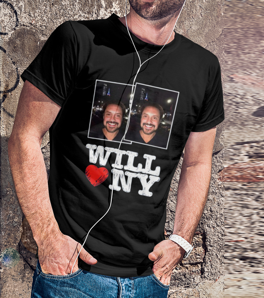 WILL ❤️ NY Two Smiling Faces Night Cityscape T-Shirt