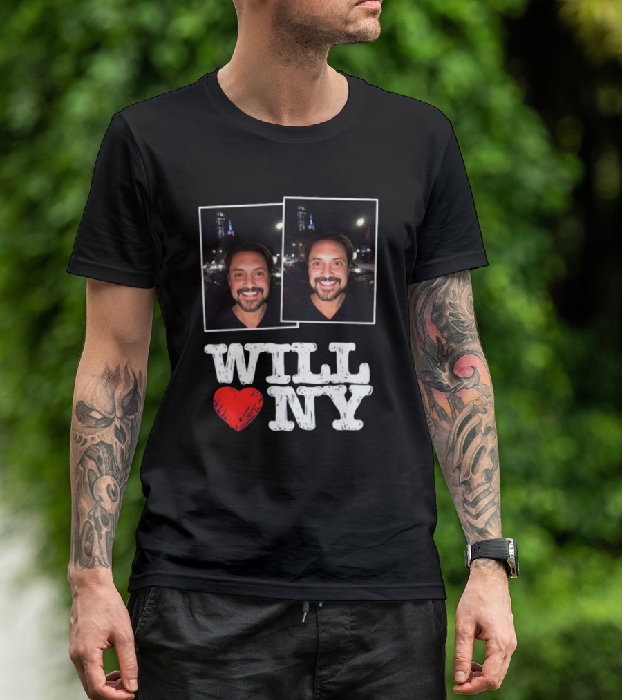 WILL ❤️ NY Two Smiling Faces Night Cityscape T-Shirt