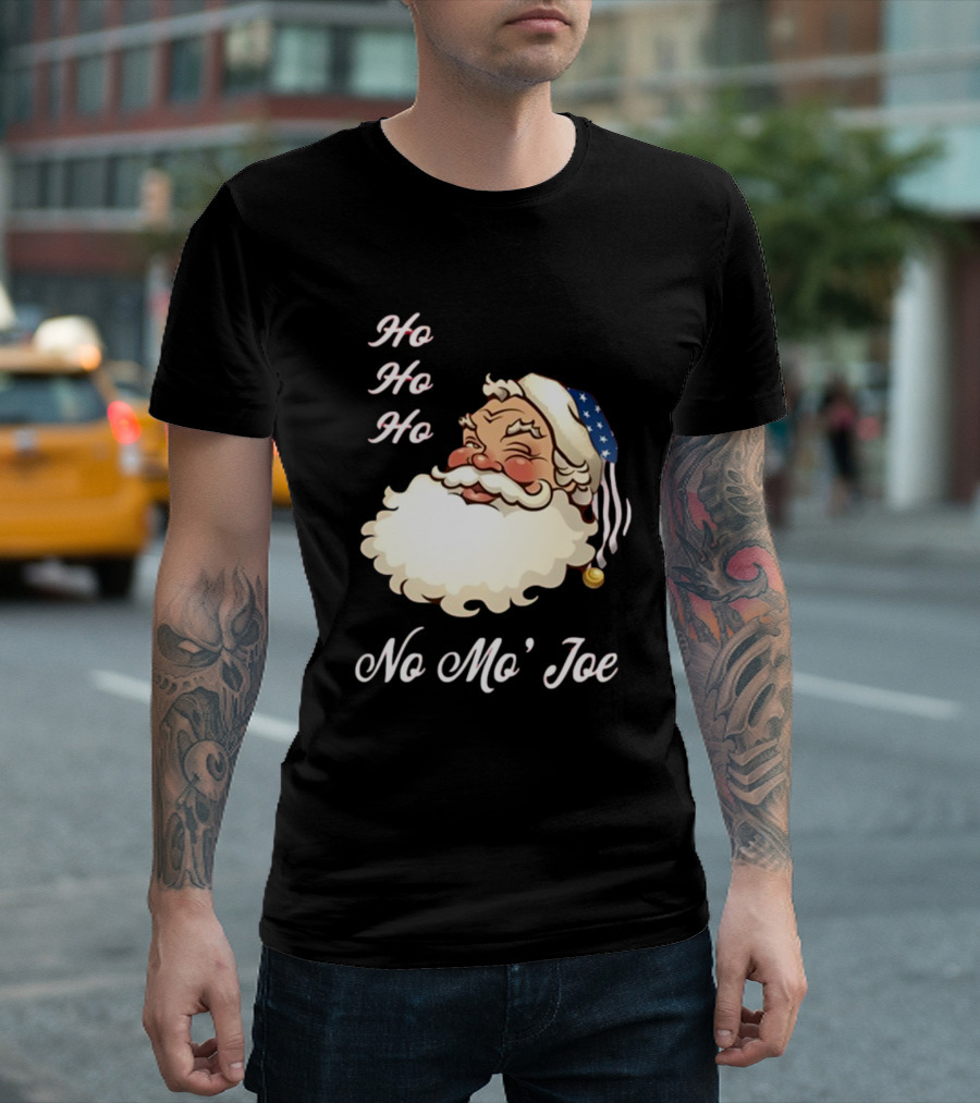 Ho Ho Ho No Mo’ Joe Patriotic Santa Hat Winking Santa T-Shirt