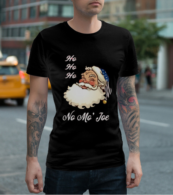 Ho Ho Ho No Mo’ Joe Patriotic Santa Hat Winking Santa T-Shirt