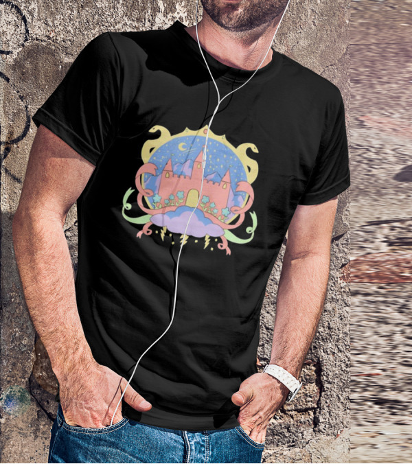 Holiday Castle Mystical Night With Serpents, Clouds, And Lightning T-Shirt