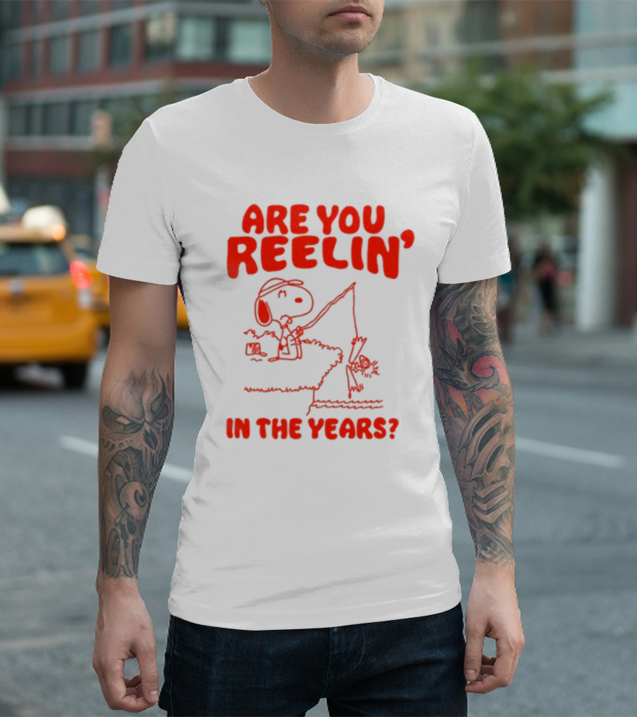 Snoopy Fishing 'Are You Reelin' In The Years?' T-Shirt
