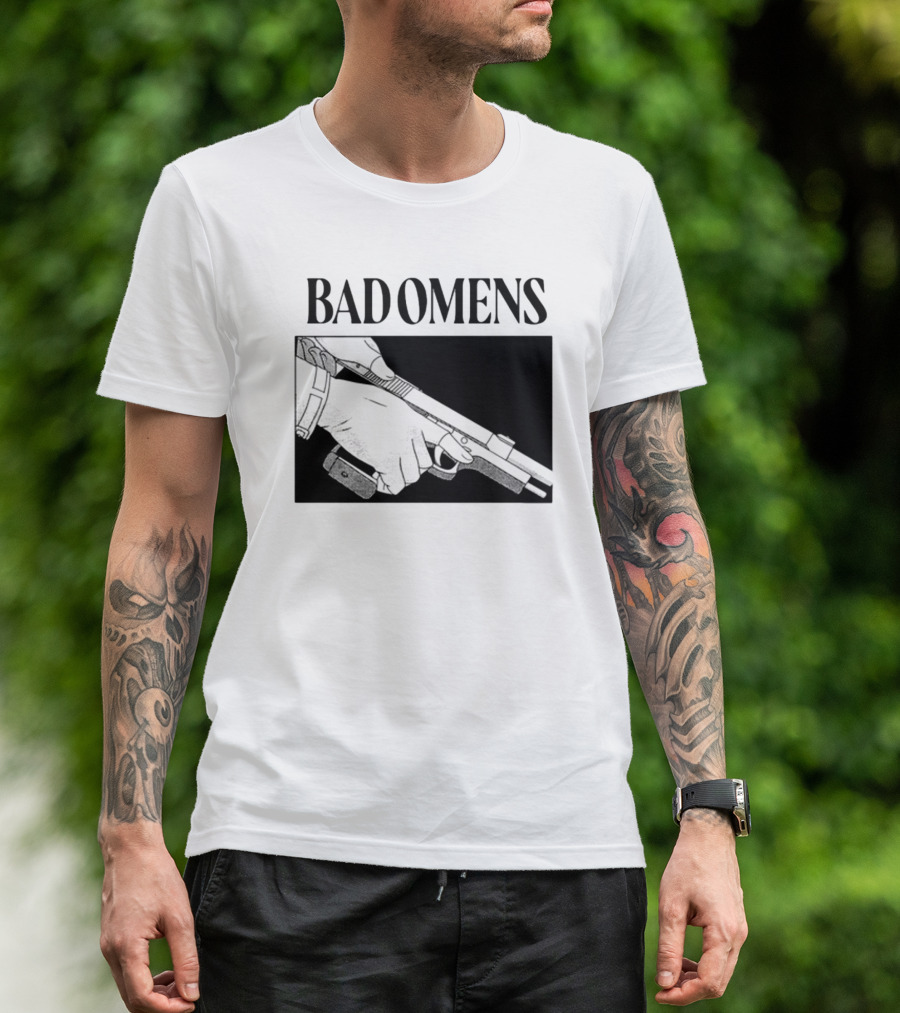Bad Omens What's The Difference Between A God And Gun Hands Holding Gun T-Shirt