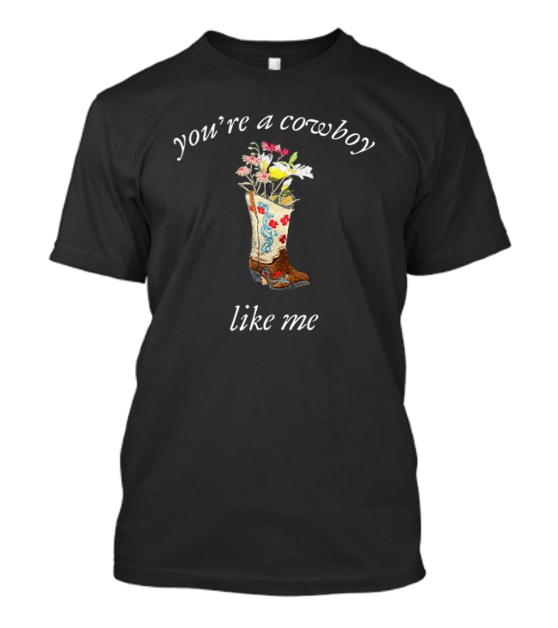 Cruelfolklore You're A Cowboy Like Me Flower Boot T-Shirt