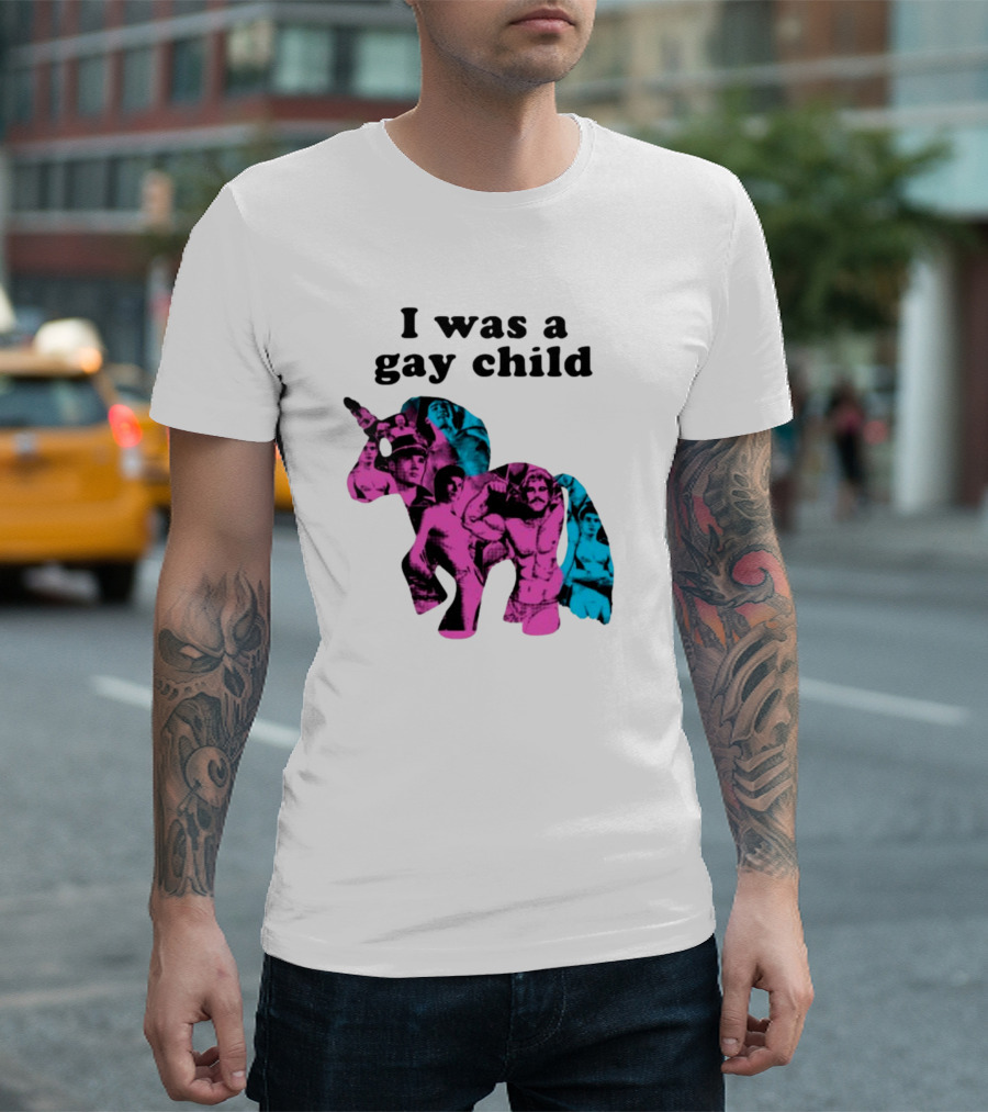 AndrewSylvesr Adrianandshane I Was A Gay Child Unicorn Collage T-Shirt