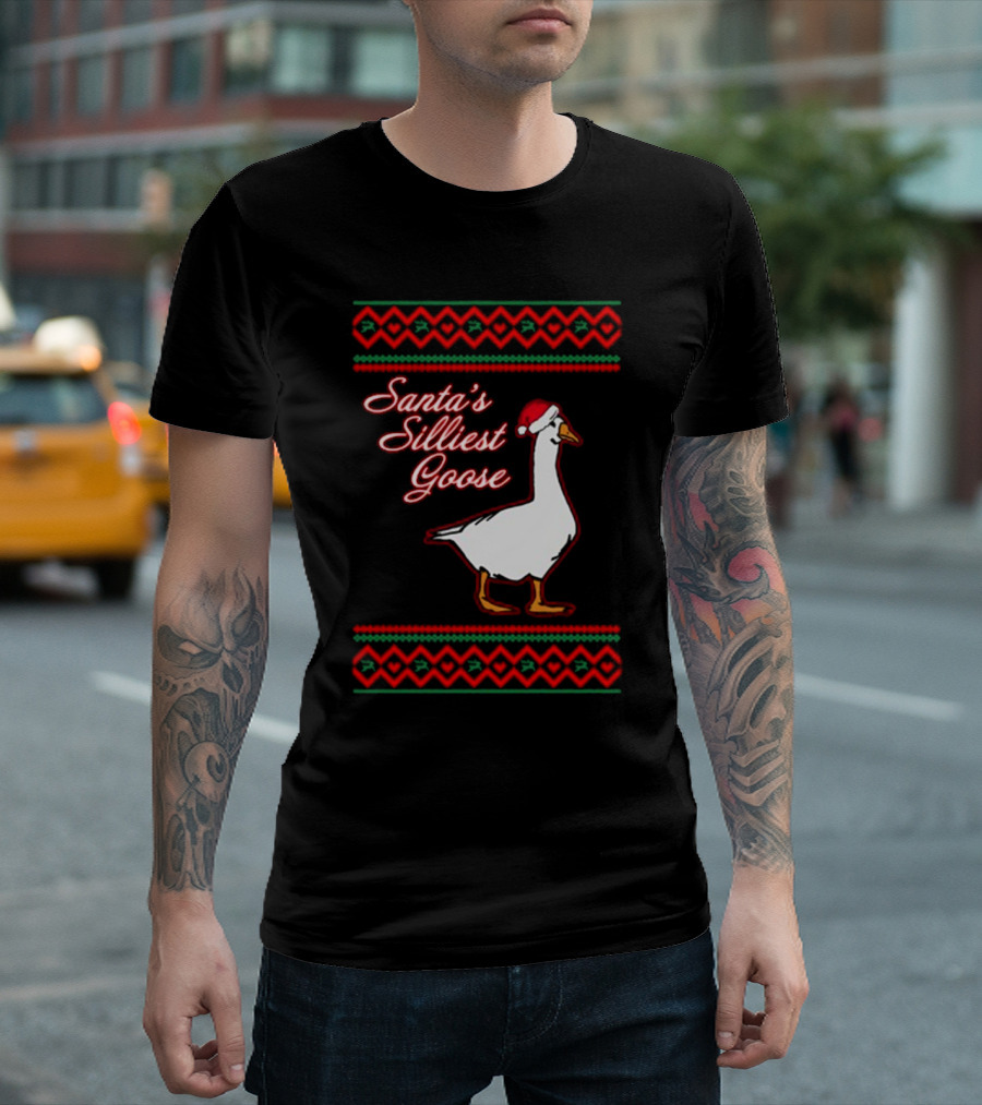 Santa's Silliest Goose Festive Holiday T-Shirt