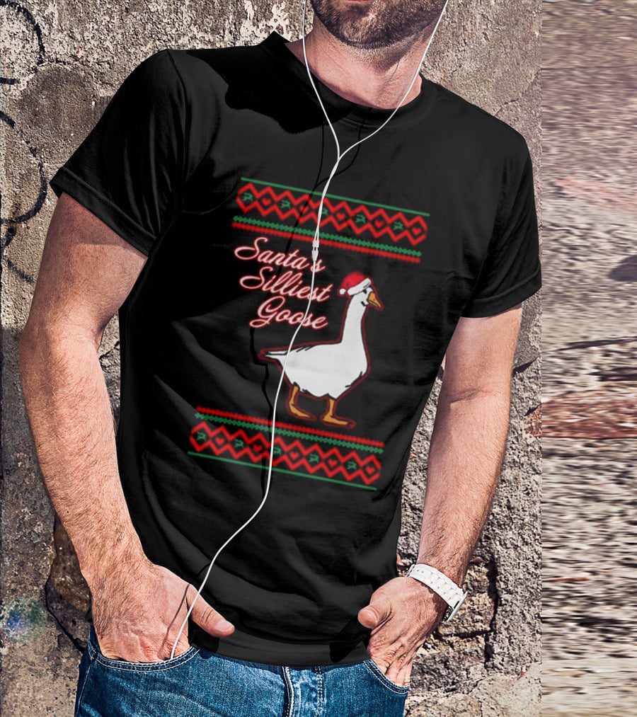 Santa's Silliest Goose Festive Holiday T-Shirt