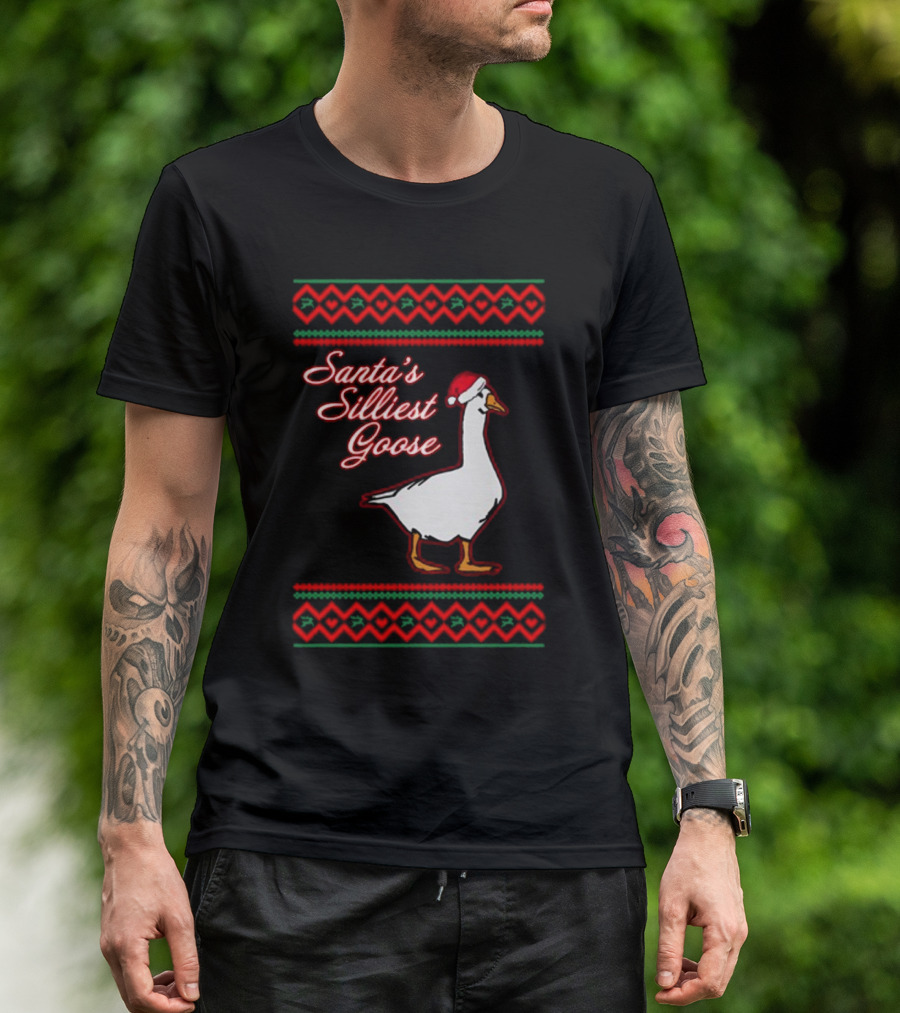 Santa's Silliest Goose Festive Holiday T-Shirt