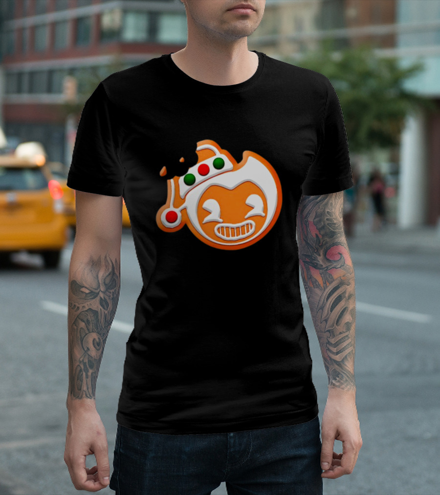 Bendy Gingerbread Christmas Cookie Bite T-Shirt