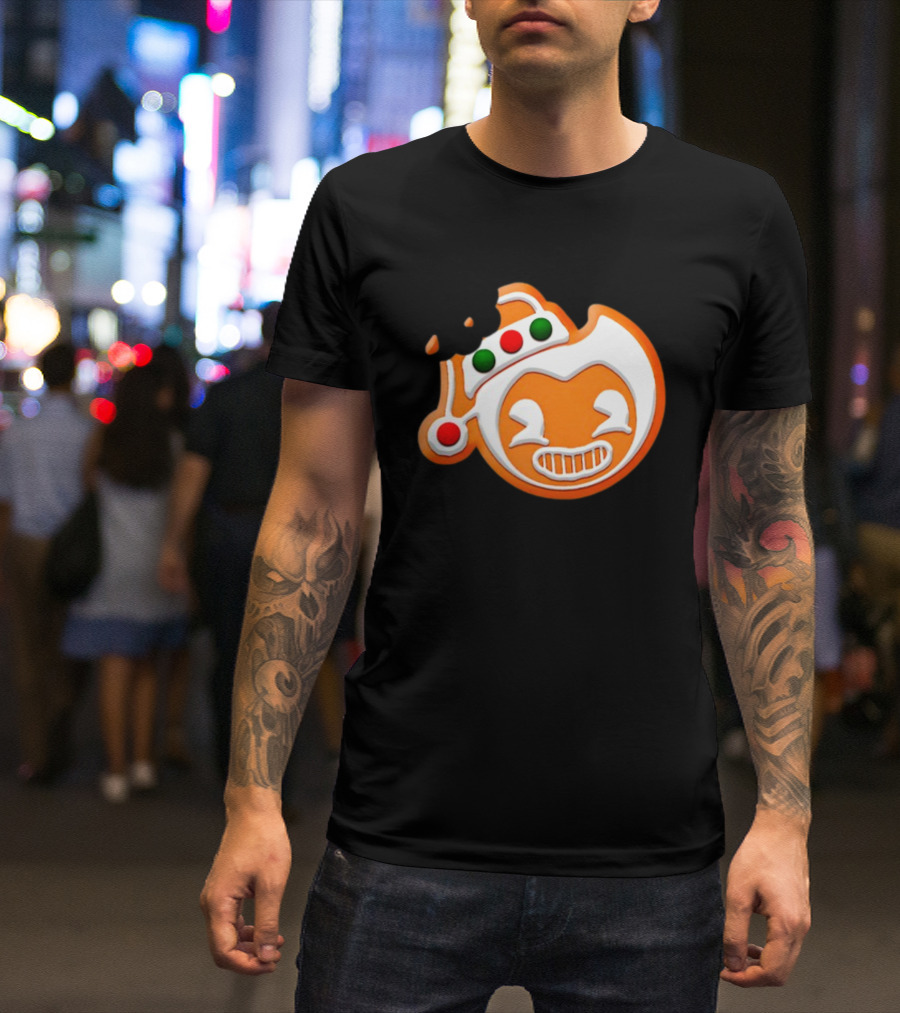 Bendy Gingerbread Christmas Cookie Bite T-Shirt