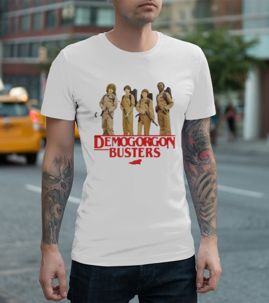 Myles Garrett Featuring Stranger Things Demogorgon Busters Ghostbusters Crossover T-Shirt