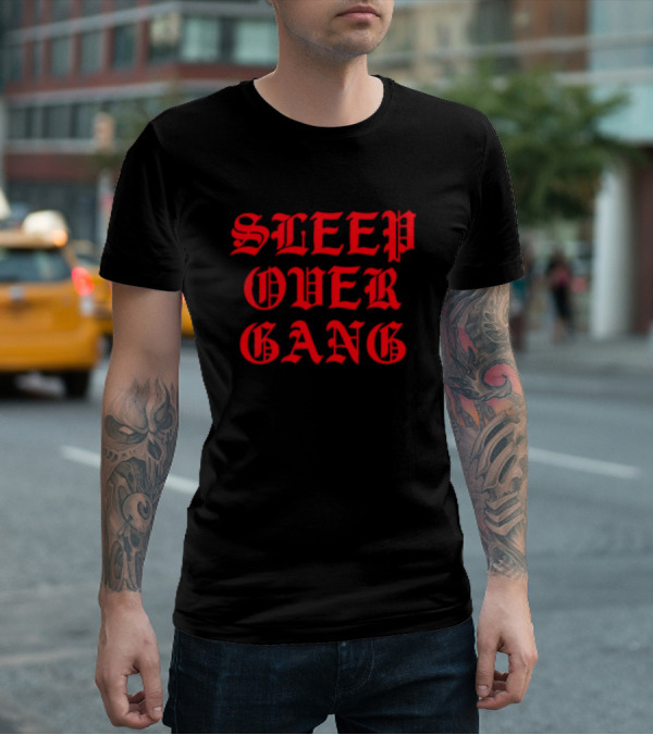 Sleep Over Gang Gothic Font Pajama Party T-Shirt