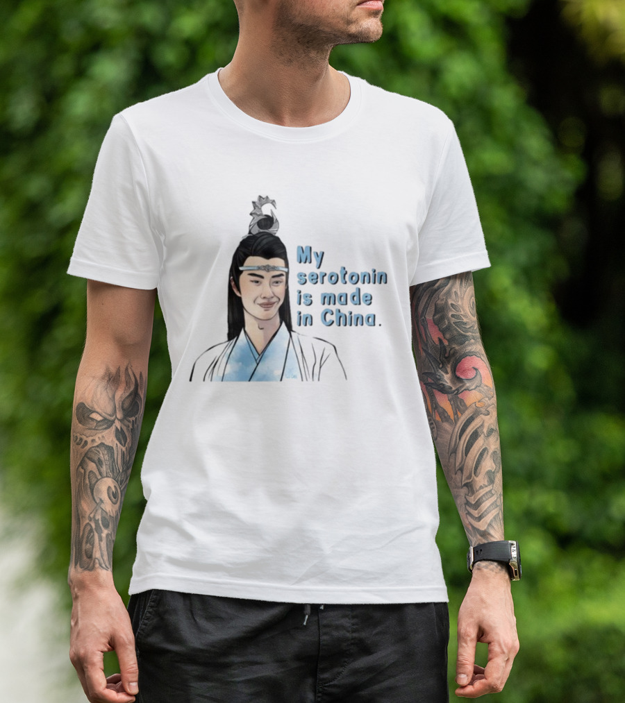 Yilingweiclan My Serotonin Is Made In China Character T-Shirt