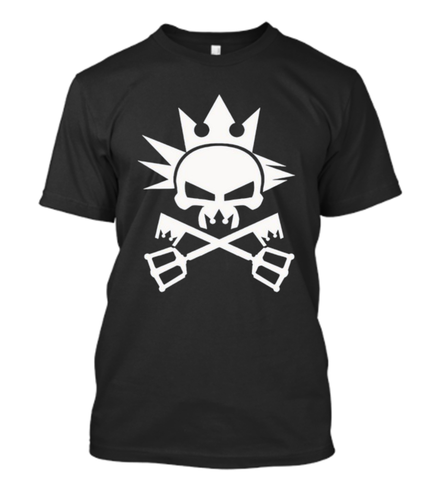 Cynical Yozora Emblem Crowned Skull With Crossed Keyblades T-Shirt