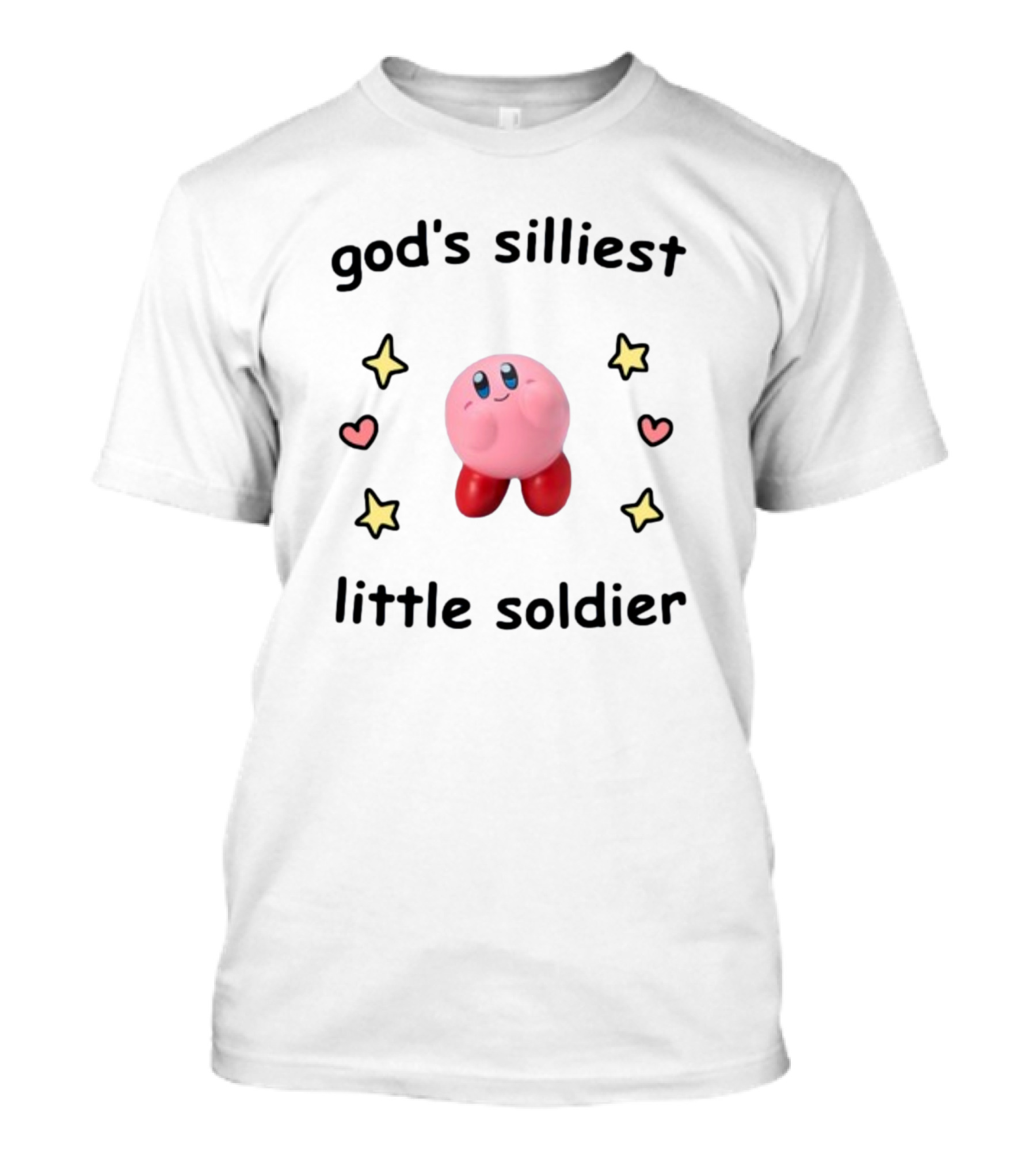 Kirby God's Silliest Little Soldier With Stars And Hearts T-Shirt